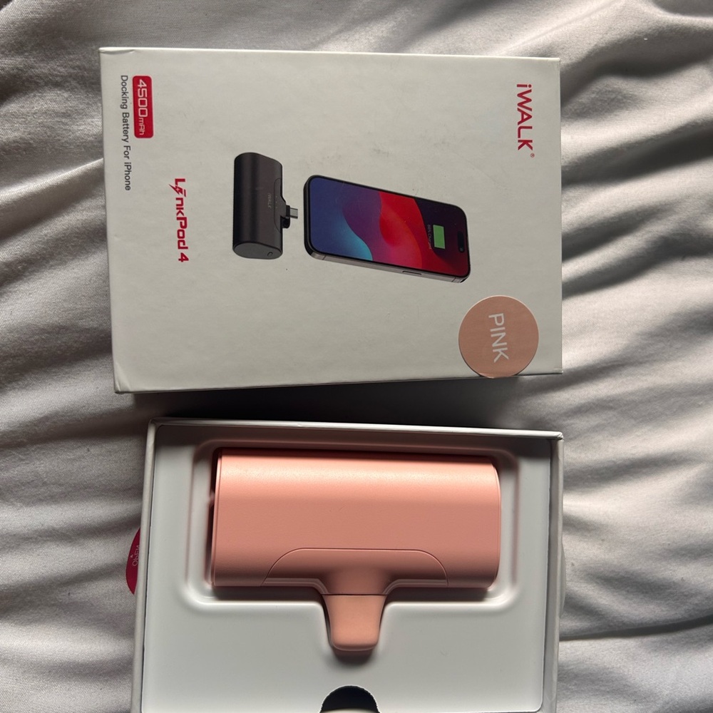 Pink Portable Charger for iPhone